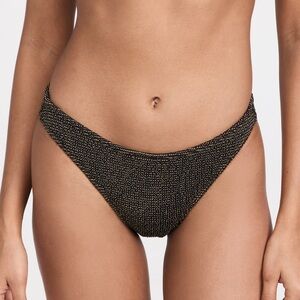 Good American Always Fits Bikini Bottom. Glittery Black & Gold SZ XL NWT